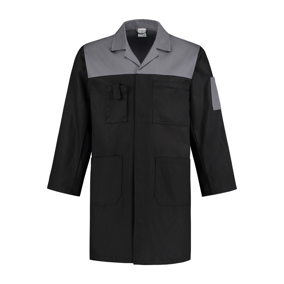 Bestex bi-colour stofjas 100% katoen - Zwart / Grijs - XL