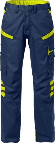 Fristads Fusion dames werkbroek 2554 STFP (129483) - Navy / Hi-Vis Yellow 556 - 38