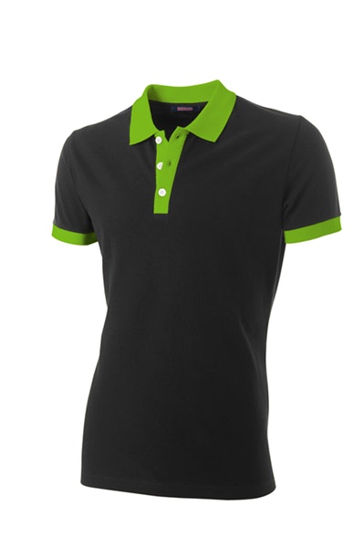 Tricorp PBF-210 Polo Bi-color fitted (201002) - Black / Lime - 3XL