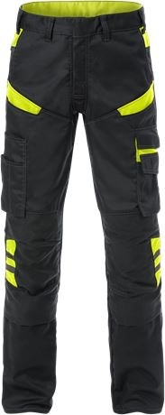 Fristads Fusion Werkbroek 2555 STFP Kniezakken (129482) - Black / Hi-Vis Yellow 982 - 104