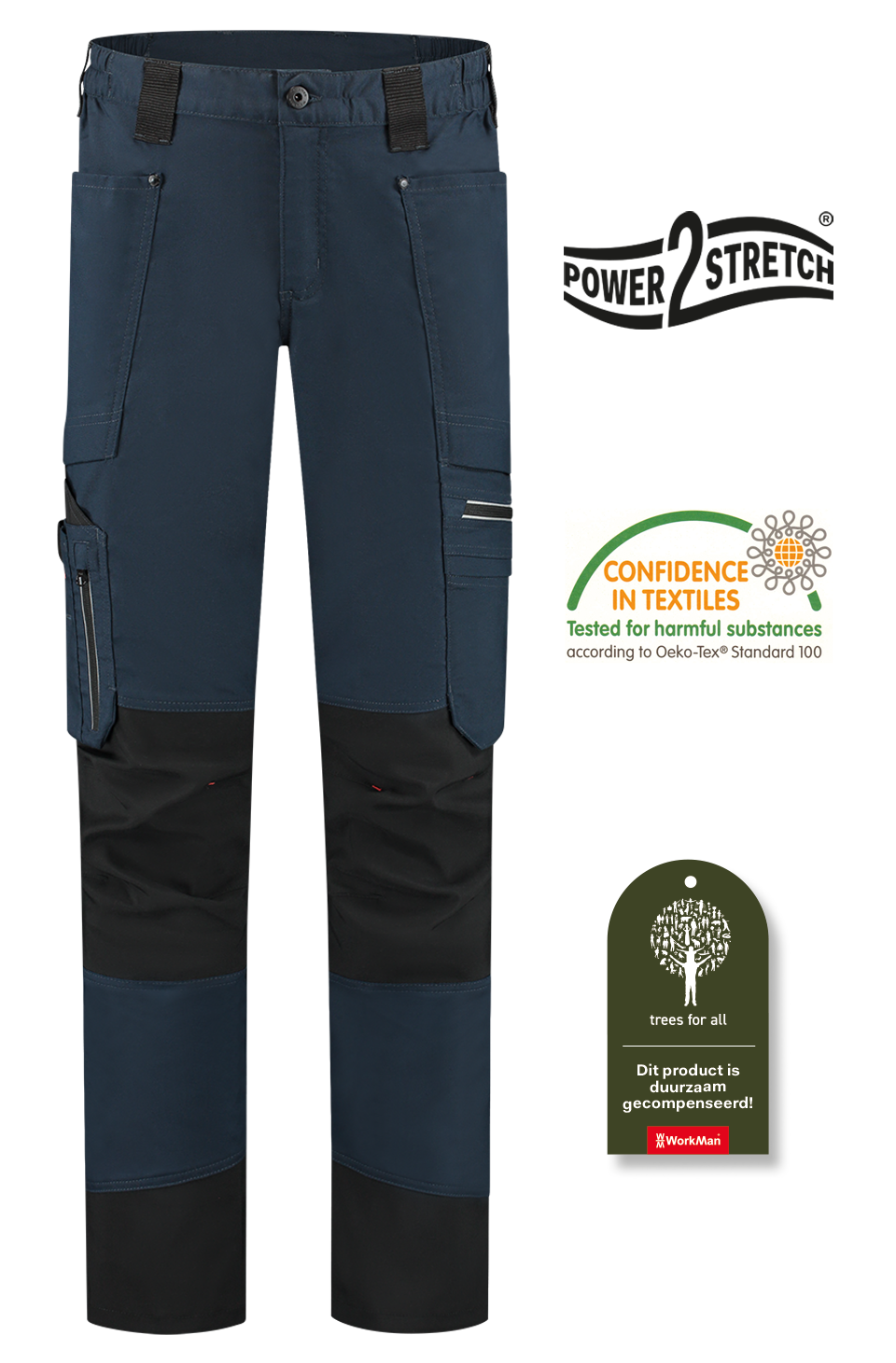 Workman PowerStretch Werkbroek - 9084 wit/grijs - 48