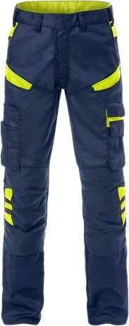 Fristads Fusion Werkbroek 2555 STFP Kniezakken (129482) - Navy / Hi-Vis Yellow 556 - 56