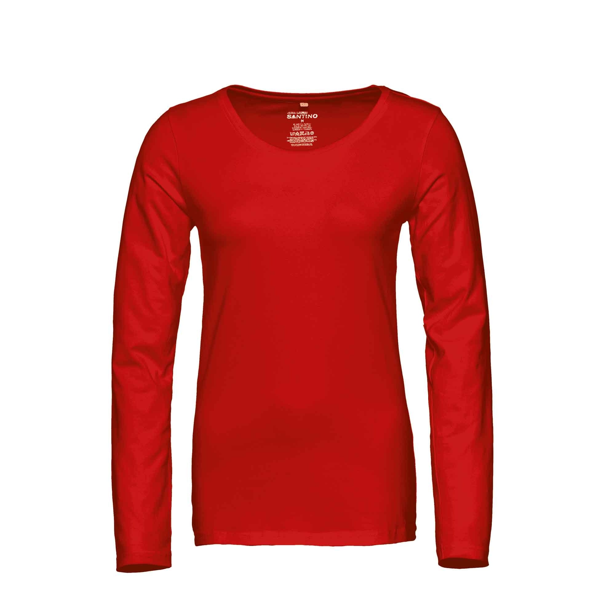 Santino slimfit T-shirt lange mouw Juna Ladies - S - Rood 2000