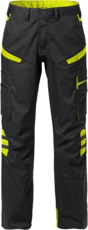 Fristads Fusion dames werkbroek 2554 STFP (129483) - Black / Hi-Vis Yellow 982 - 44